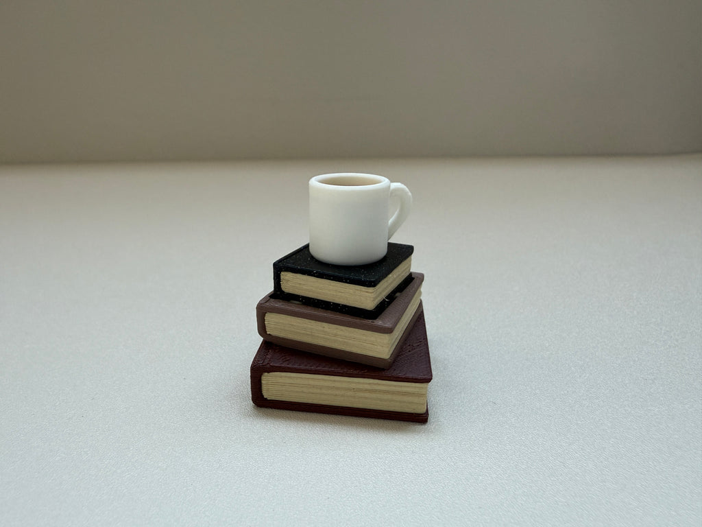Classic Books with Coffee Keyring Clicker