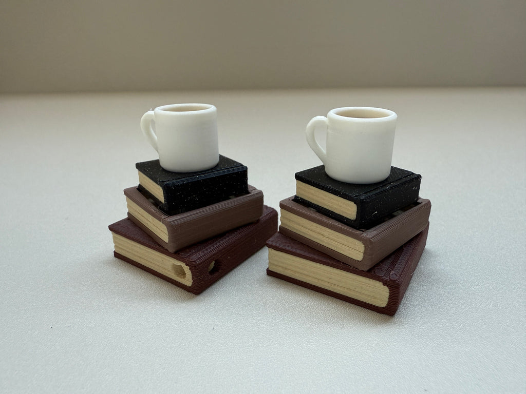 Classic Books with Coffee Keyring Clicker