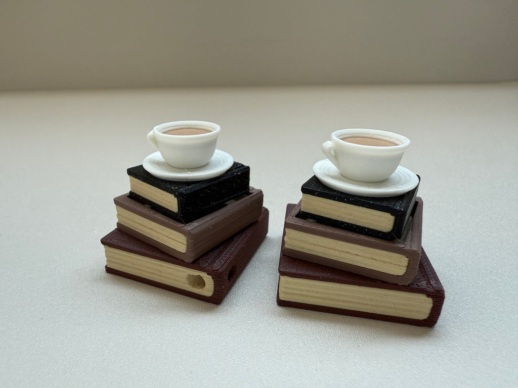 Classic Books with Coffee Keyring Clicker