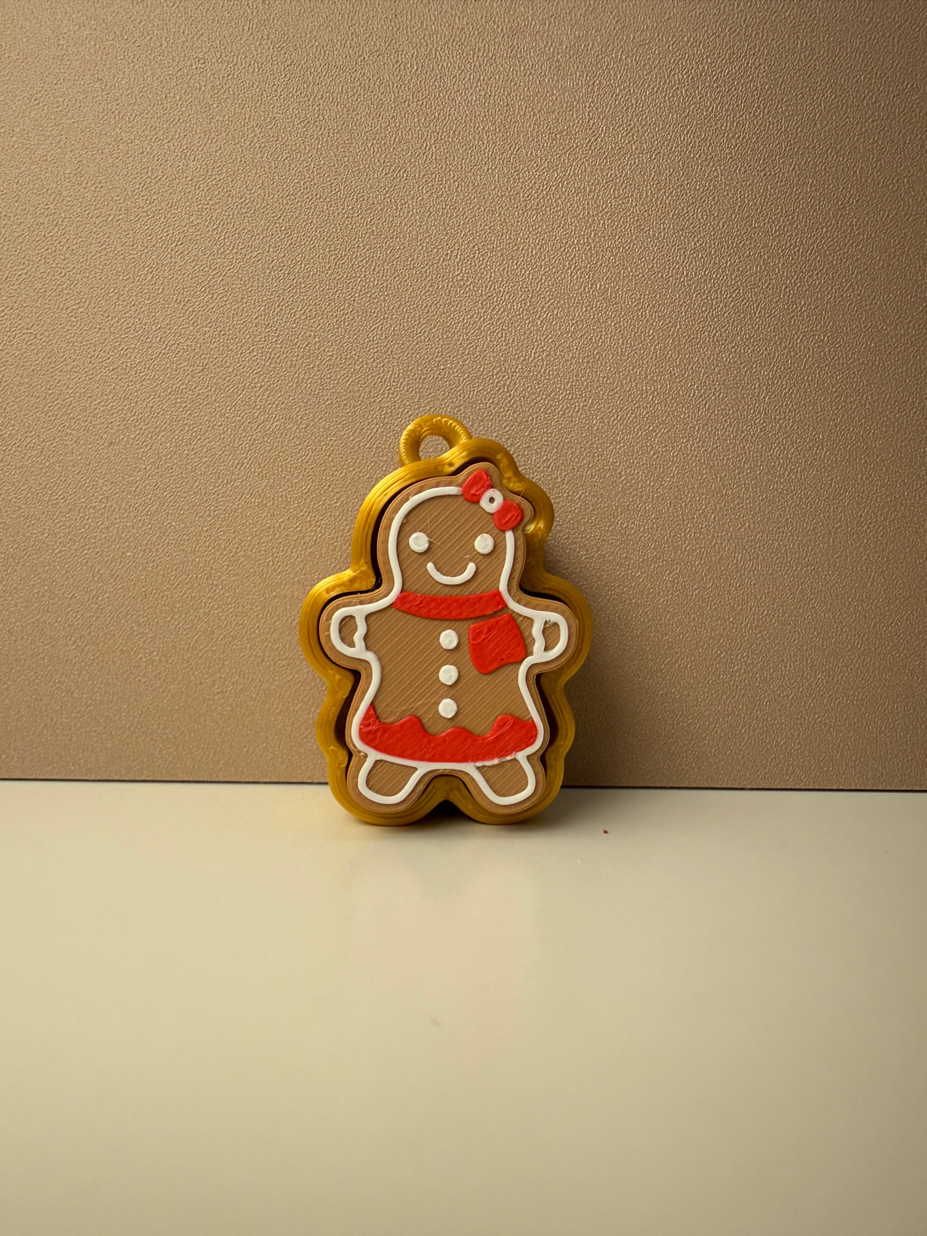 Single Gingerbread Man Keyring Clicker