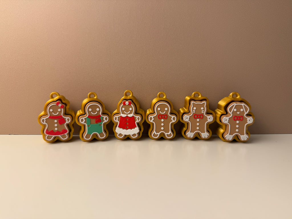 Single Gingerbread Man Keyring Clicker