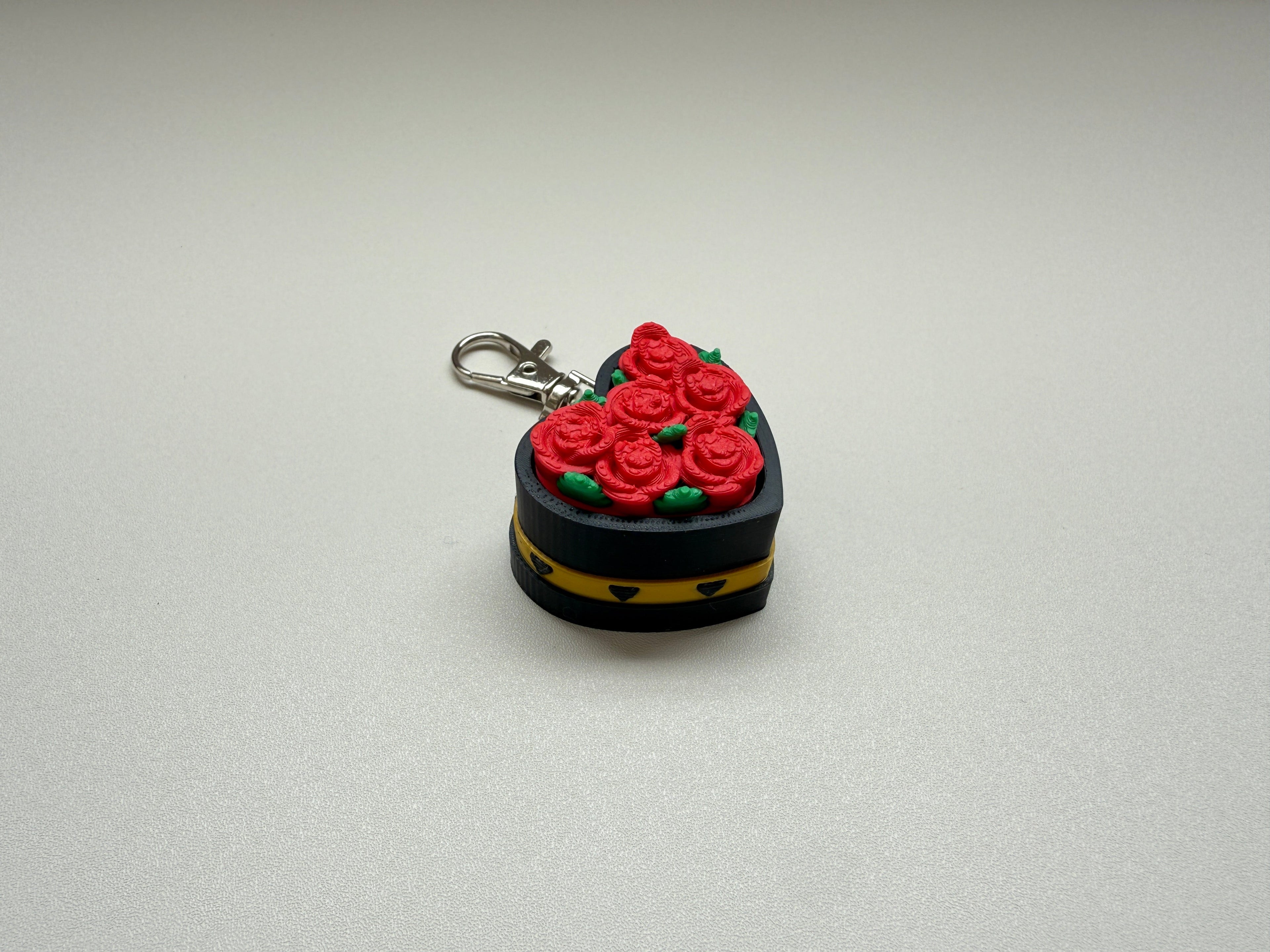 Heart Rose Bouquet Keyring Clicker