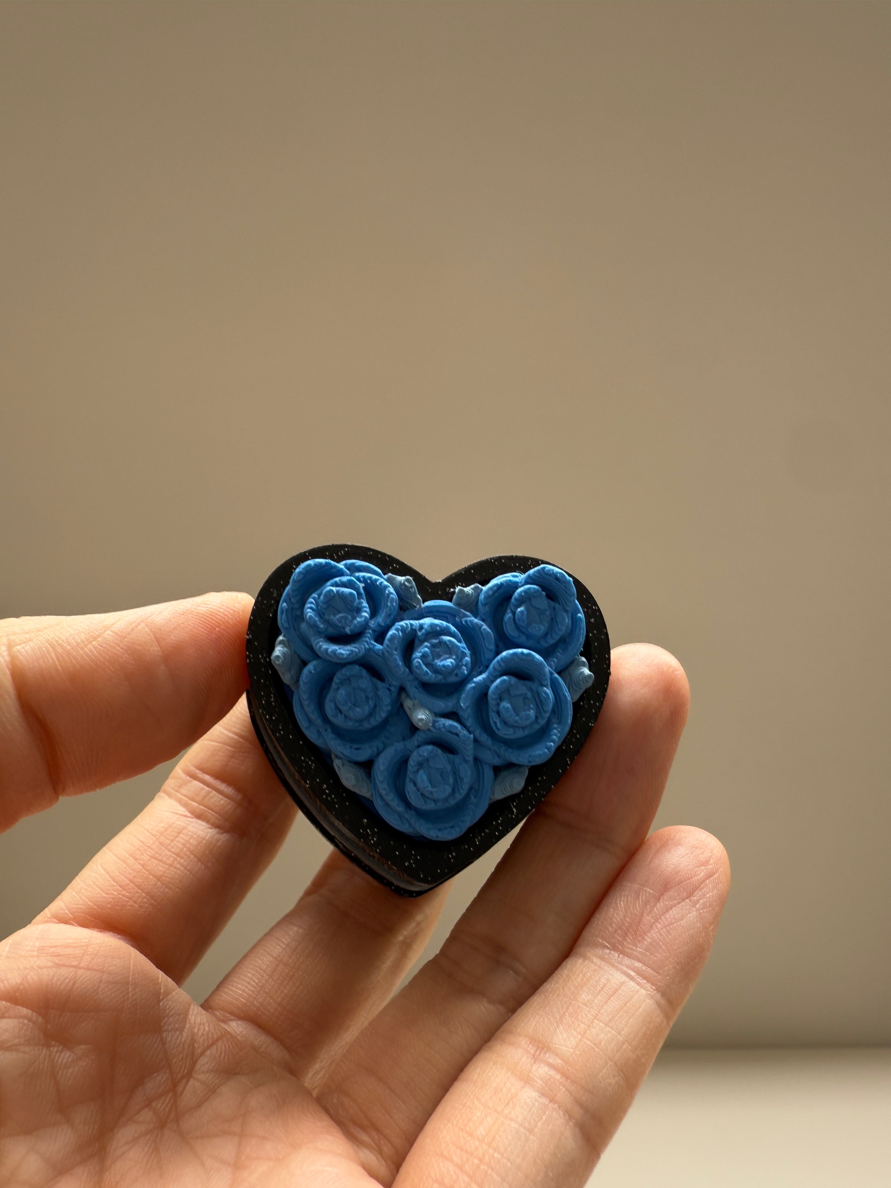 Heart Rose Bouquet Keyring Clicker