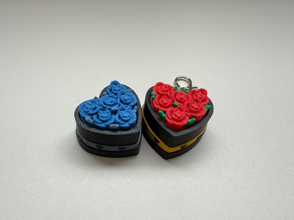 Heart Rose Bouquet Keyring Clicker