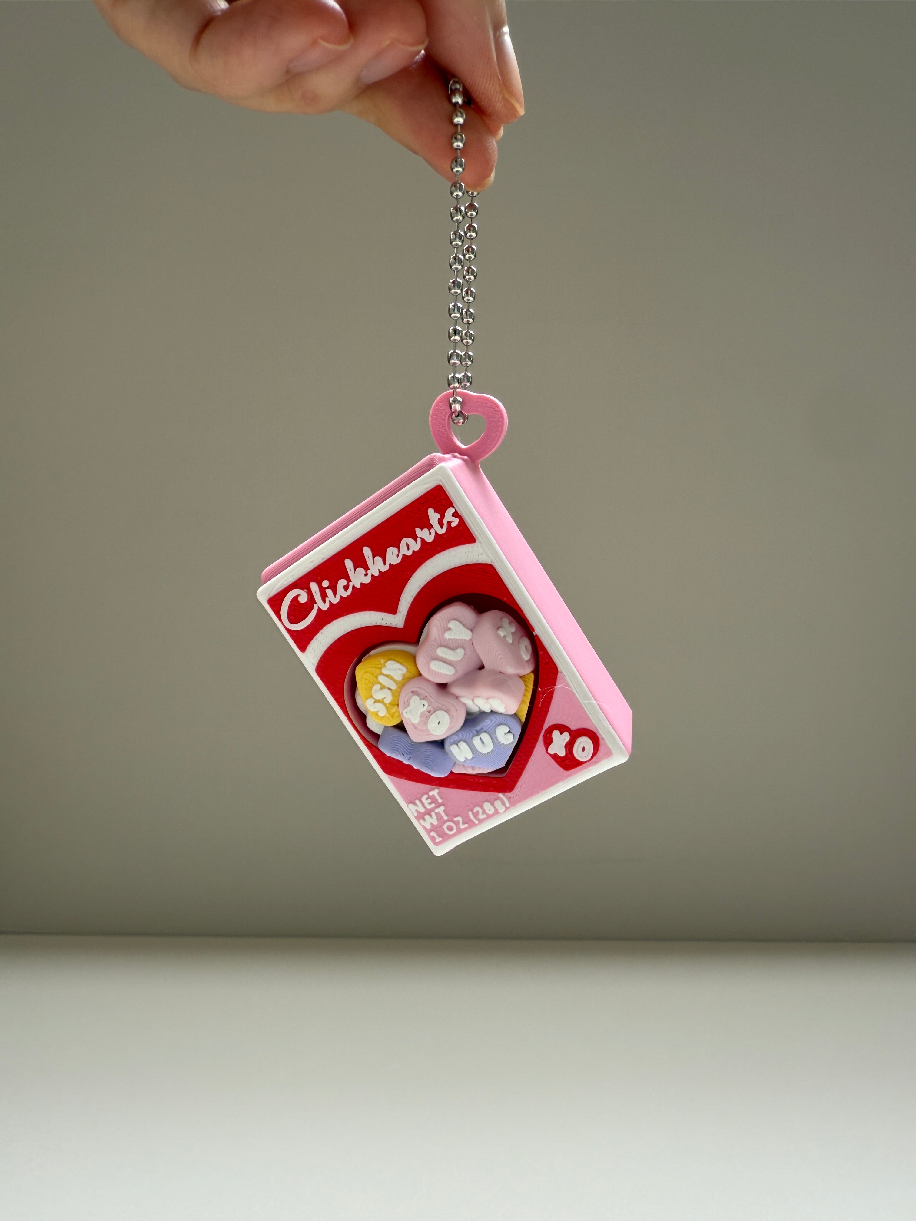 Conversation Heart Keyring Clicker