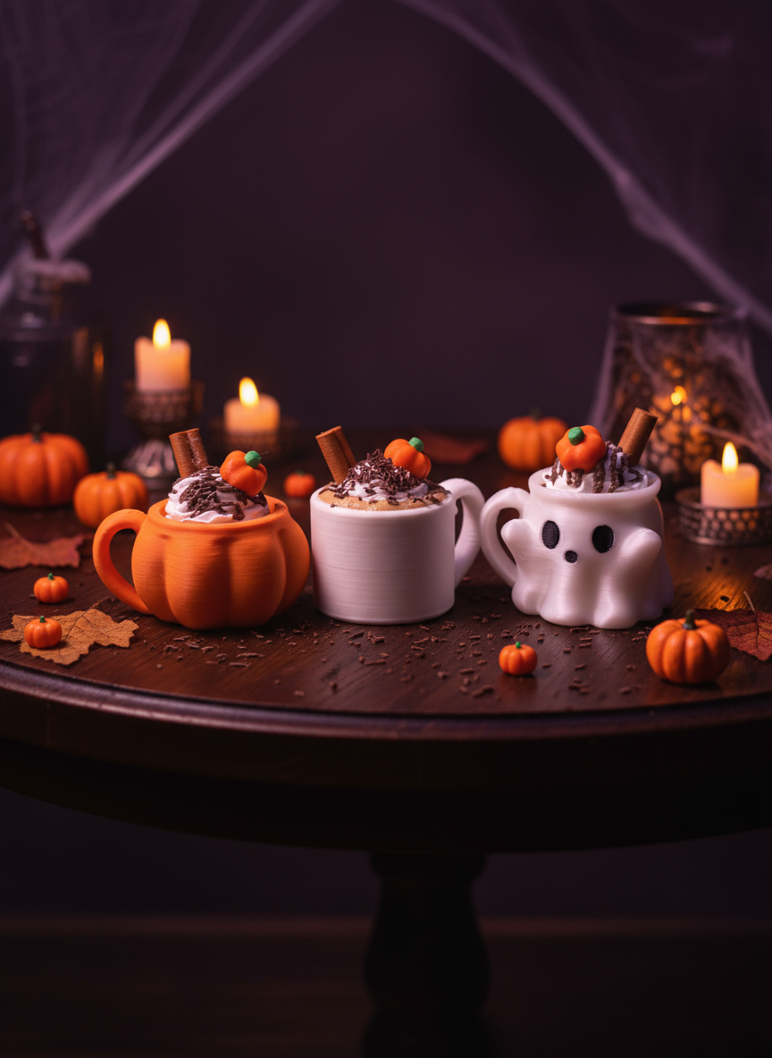 Spooky Latte Keyring Clicker